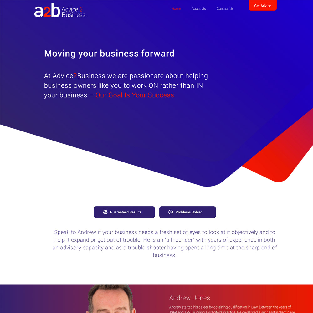 advice2business website design, and hosting