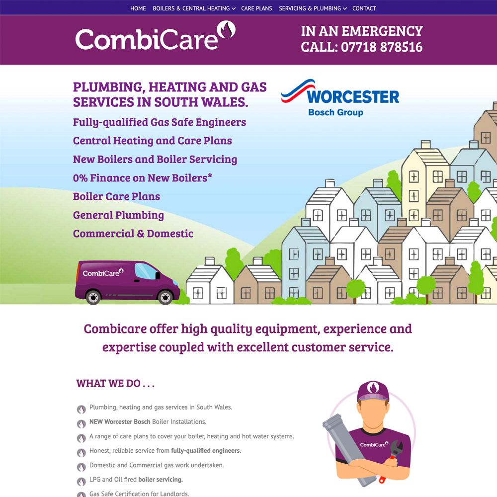 combicare bridgend website design